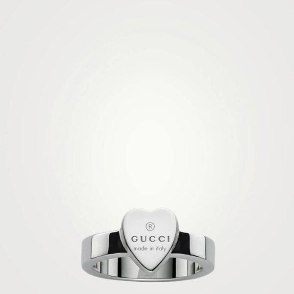Silver Heart Ring With Gucci Trademark