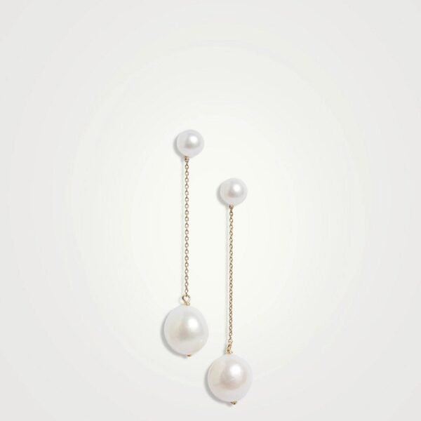 14K Gold Baroque Pearl Drop Earrings