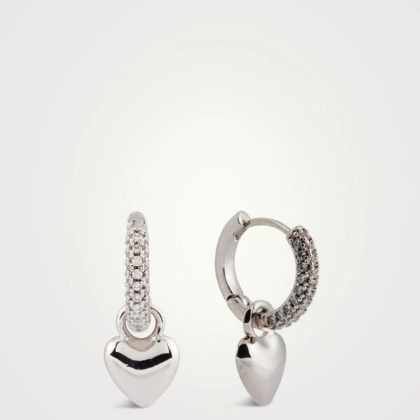 Puffy Heart Huggie Earrings