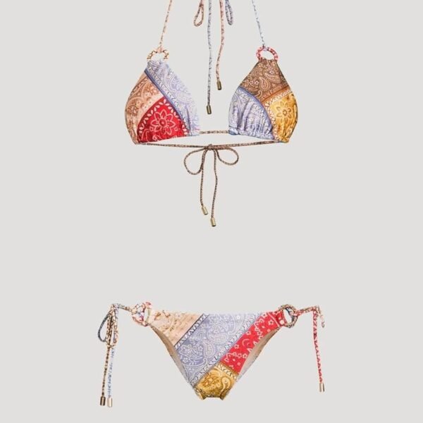 Lucky Ring Bikini Set In Bandana Print