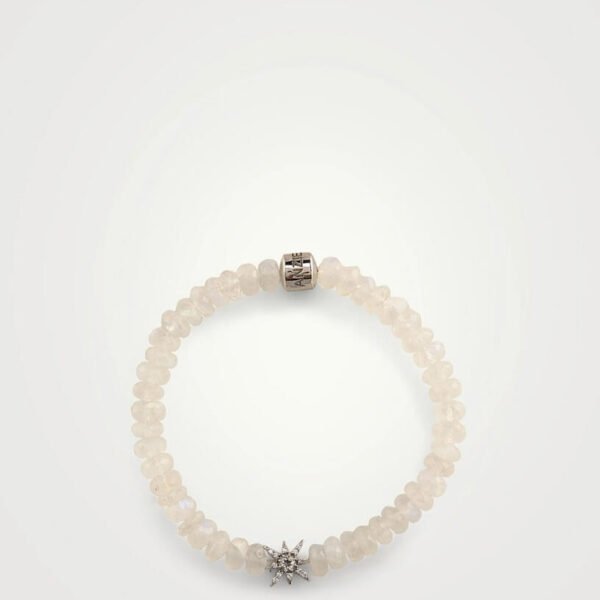 Bohème Silver And Faceted Moonstone Beaded Bracelet